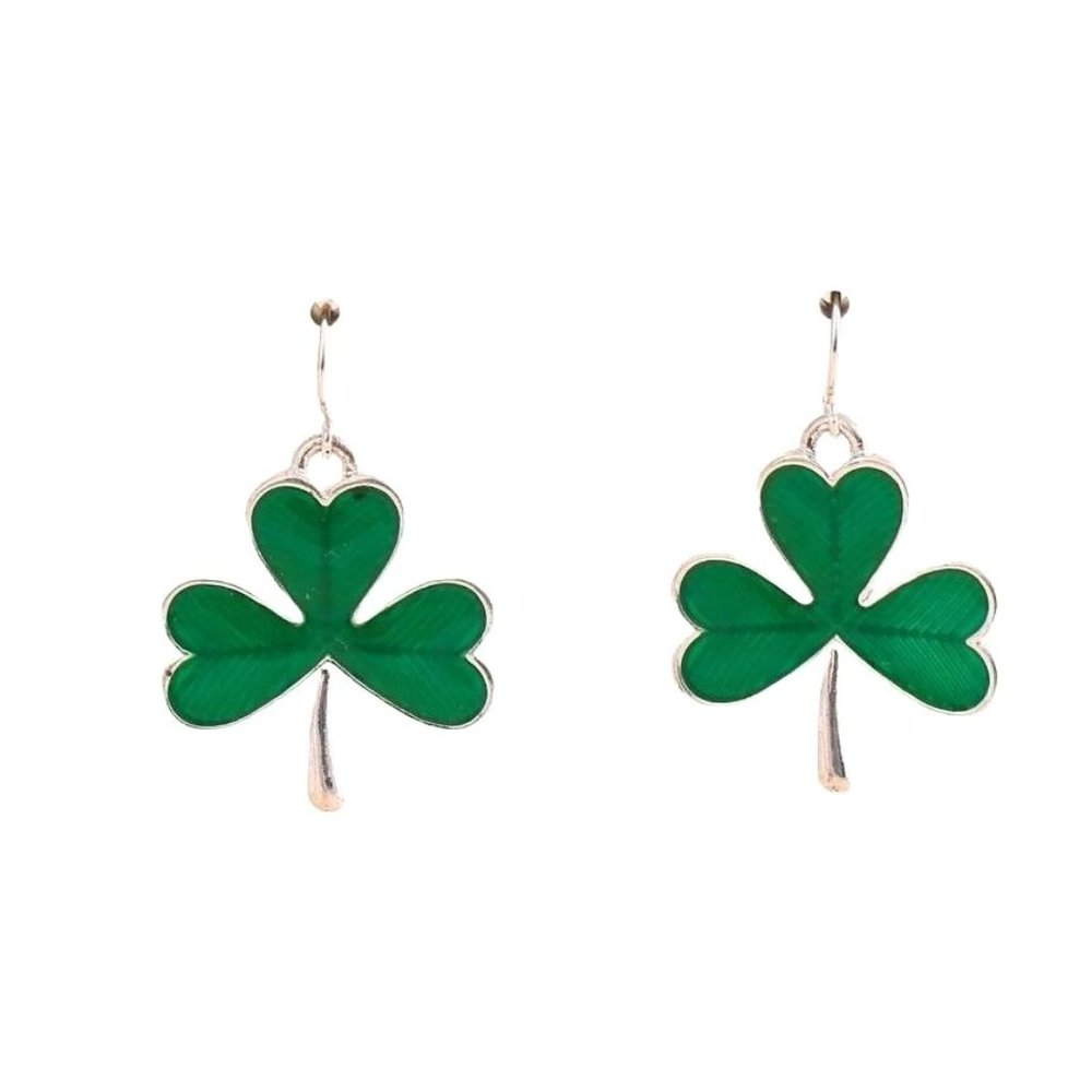 Shamrock Earrings Dangle Hooks St Patrick's Day Party Parade Irish Festi…